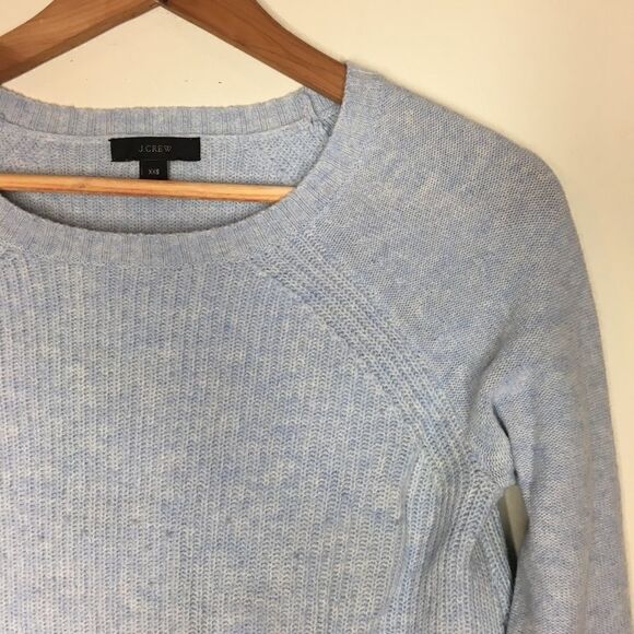 J Crew Sz XXS Elbow Patch 100% Wool Sweater - Picture 1 of 6